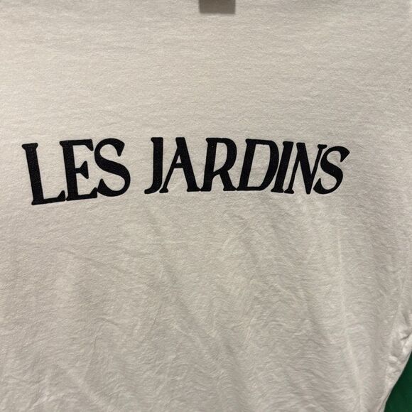 H & M size XS NWOT Les Jardins graphic White Women's Tee shirt - Picture 3 of 3